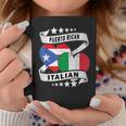 半分イタリア半分プエルトリコの国旗 ハート イタリア プエルトリコ コーヒーマグ 面白い贈り物