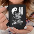 太極拳武術の陰陽を演じるかわいい猫 コーヒーマグ 面白い贈り物