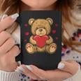 愛らしいハート付きテディベア ラブぬいぐるみ コーヒーマグ 面白い贈り物