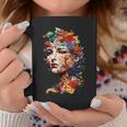 抽象的 カラフルである 花 女 芸術 顔 コーヒーマグ 面白い贈り物