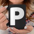 文字p 大文字 アルファベット モノグラム イニシャル コーヒーマグ 面白い贈り物