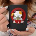日本のカワイイ アニメ 猫 麺丼 猫 ラーメンを食べる コーヒーマグ 面白い贈り物