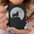 月と犬のシルエット シェルティーシェットランドシープドッグ コーヒーマグ 面白い贈り物