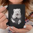 犬好きの方へのギフト サモエド ポケットに入った面白い犬の顔 コーヒーマグ 面白い贈り物