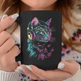 猫 動物 モチーフ 音楽 ヘッドホン イラスト 猫 コーヒーマグ 面白い贈り物