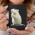 白いネズミが好きな人のための面白い見た目の白いネズミ コーヒーマグ 面白い贈り物