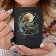 美しいルナゴールドドラゴン フローラルアートノボー コーヒーマグ 面白い贈り物