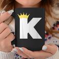 英文字 K 大文字 アルファベット モノグラム イニシャル キング クイーン クラウン コーヒーマグ 面白い贈り物