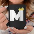 英文字 M 大文字 アルファベット モノグラム イニシャル キング クイーン クラウン コーヒーマグ 面白い贈り物