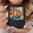 路面電車 Tram かわいい乗り物 おもちゃの乗り物 漫画風電車 鉄道ファン 鉄道旅行 鉄道模型ファン 鉄道風景 コーヒーマグ 面白い贈り物