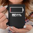電池【残り1】バッテリー 電池切れ おもしろ 面白い ギャグ ネタ ウケ狙い 笑える ユーモア お笑い 個性的な コーヒーマグ 面白い贈り物