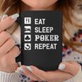 食べる 睡眠 ポーカー リピート トランプ ゲーム ホールデム コーヒーマグ 面白い贈り物