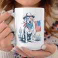 4Th Of July Patriotic Labrador Retriever Cowboy Dog Usa Flag Coffee Mug Unique Gifts