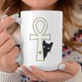 Ankh & Cat デザイン – スピリチュアル瞑想アート コーヒーマグ 面白い贈り物