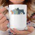 Dog Mom & Dad シルエット ヴィンテージ シュナウザー コーヒーマグ 面白い贈り物