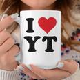 I Heart Yt Initials I Love YT First And Last Name Yコーヒーマグ 面白い贈り物