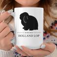 Holland Lop Rabbitブラックシルエット コーヒーマグ 面白い贈り物