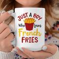 Just A Boy Who Loves French Fries フライドポテト じゃがいも ヴィーガン コーヒーマグ 面白い贈り物