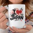 I Love Japan 桜 桜 日本の富士山 寺院 コーヒーマグ 面白い贈り物