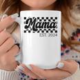 For New Mom Retro Checkered Mama Est 2024 Coffee Mug Personalized Gifts