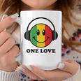 One Love ラスタ レゲエ 音楽 ヘッドホン スマイルフェイス ラスタファリ コーヒーマグ 面白い贈り物