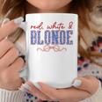 Red White And Blonde Western Country Cowgirl 4Th Of July Coffee Mug Personalized Gifts