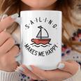 Sailing Makes Me Happy レッド ヨット コーヒーマグ 面白い贈り物