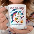 Stop Finning ジンベエザメ シュモクザメサメの種類タイダイ 長袖tシャツ コーヒーマグ 面白い贈り物