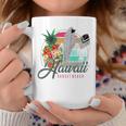 Sunset Beach Hawaii、サーフィンサーフボードレトロ、バックプリント コーヒーマグ 面白い贈り物