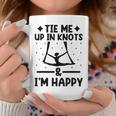 Tie Me Up In Knots & I'm Happy エアリアル ヨガ 体操選手 エアリスト コーヒーマグ 面白い贈り物