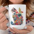 カラフル 花 猫 コーヒーマグ 面白い贈り物