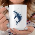 クジラ 水彩 海洋 動物 海の生物 青くじら デザイン コーヒーマグ 面白い贈り物