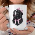 コケット リボン ニューファンドランド 犬 犬 ママ ピンクリボン 女の子 コーヒーマグ 面白い贈り物