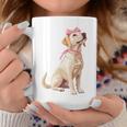コケットボウ ラブラドールレトリバー 犬 ラボ ママ ピンクリボン 女の子 コーヒーマグ 面白い贈り物