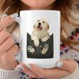 ゴールデンレトリバー ポケットに入った子犬 長袖tシャツ コーヒーマグ 面白い贈り物