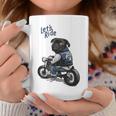 バイクに乗る面白いパグ犬レッツライド コーヒーマグ 面白い贈り物