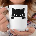 バッグの中に隠れているかわいい黒猫 猫好き 猫飼い 猫 ネコ ねこくろねこ好き 面白い サプライズ ギフト コーヒーマグ 面白い贈り物