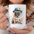パグ、スナップバック キャップ、犬、カラフル、面白い、動物プリント コーヒーマグ 面白い贈り物