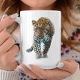 ヒョウ アニマルプリント モチーフ 描画 ポートレート ヒョウ コーヒーマグ 面白い贈り物