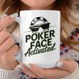 ポーカーフェイス活性化テキサスホールデムポーカーカード愛好家。 コーヒーマグ 面白い贈り物