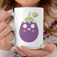 ユーモアフードナスのシンプルなナス 長袖tシャツ コーヒーマグ 面白い贈り物