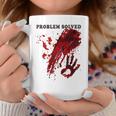 問題解決 血まみれのシャツ 血まみれのホラー コーヒーマグ 面白い贈り物