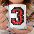数字 3 ヴィンテージブラック&レッド コーヒーマグ 面白い贈り物