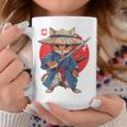 日本の侍 猫戦士 浮世侍 バックプリント コーヒーマグ 面白い贈り物