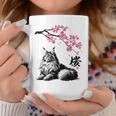 日本美術 メインクーン 猫 桜 桜 コーヒーマグ 面白い贈り物