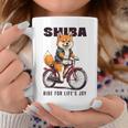柴犬 いぬ イラスト 柴犬好き 犬好き 自転車 かわいい おもしろ レトロ Ride For Life's Joy 長袖tシャツ コーヒーマグ 面白い贈り物