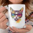 猫 動物 抽象 モチーフ サングラス イラスト アート ネコ コーヒーマグ 面白い贈り物
