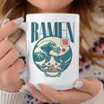 猫食べるラーメン キッズ&大人、日本の神奈川波ラーメン コーヒーマグ 面白い贈り物