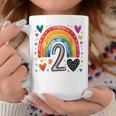 私はもう2歳 女の子のためのかわいいレインボーバースデーデザイン コーヒーマグ 面白い贈り物