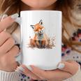 笑顔 水彩 キツネ 森林 動物 コーヒーマグ 面白い贈り物